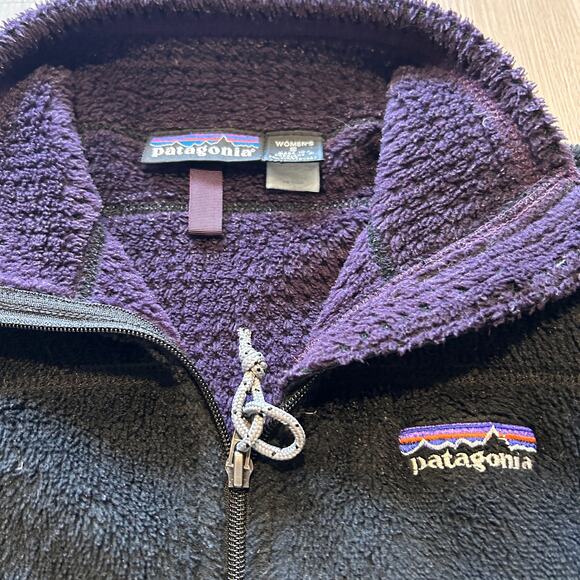 Women’s Vintage 2002 Patagonia Black Wine R4 Regulator Fleece Zip Up Jacket Sz S - Picture 2 of 7